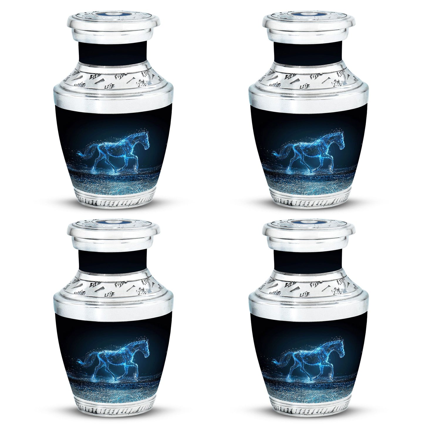 Runing Horse Theme 3 Inch Keepsake Pack of 4