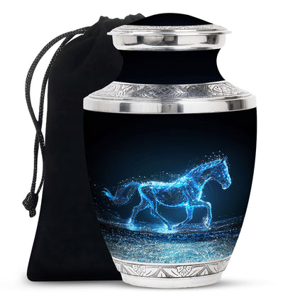 Runing Horse Theme Large Urn 10 Inch