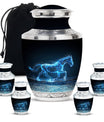 Runing Horse Theme Large Urn With 4 Keepsake Urn