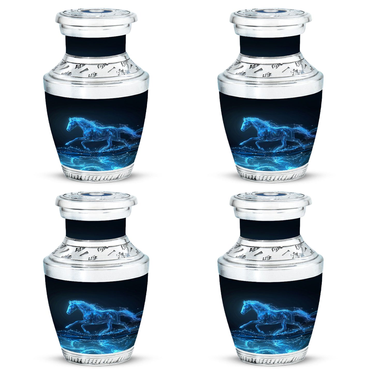 Runing Horse Theme 3 Inch Keepsake Pack of 4