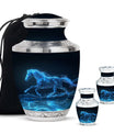 Runing Horse Theme Large Urn With 2 Keepsake Urn