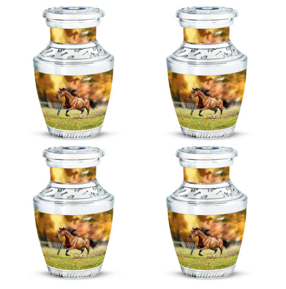 Runing Horse Theme 3 Inch Keepsake Pack of 4