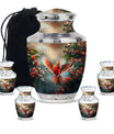 Cardinal Theme Large Urn With 4 Keepsake Urn