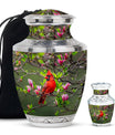 Cardinal Theme Large Urn With 1 Keepsake Urn