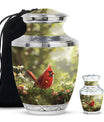 Cardinal Theme Large Urn With 1 Keepsake Urn