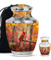Cardinal Theme Large Urn With 1 Keepsake Urn
