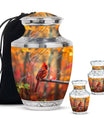 Cardinal Theme Large Urn With 2 Keepsake Urn