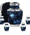 Wolf Theme Large Urn With 4 Keepsake Urn