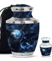 Wolf Theme Large Urn With 1 Keepsake Urn