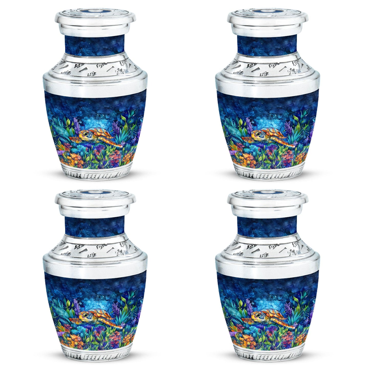 Turtle Theme 3 Inch Keepsake Pack of 4
