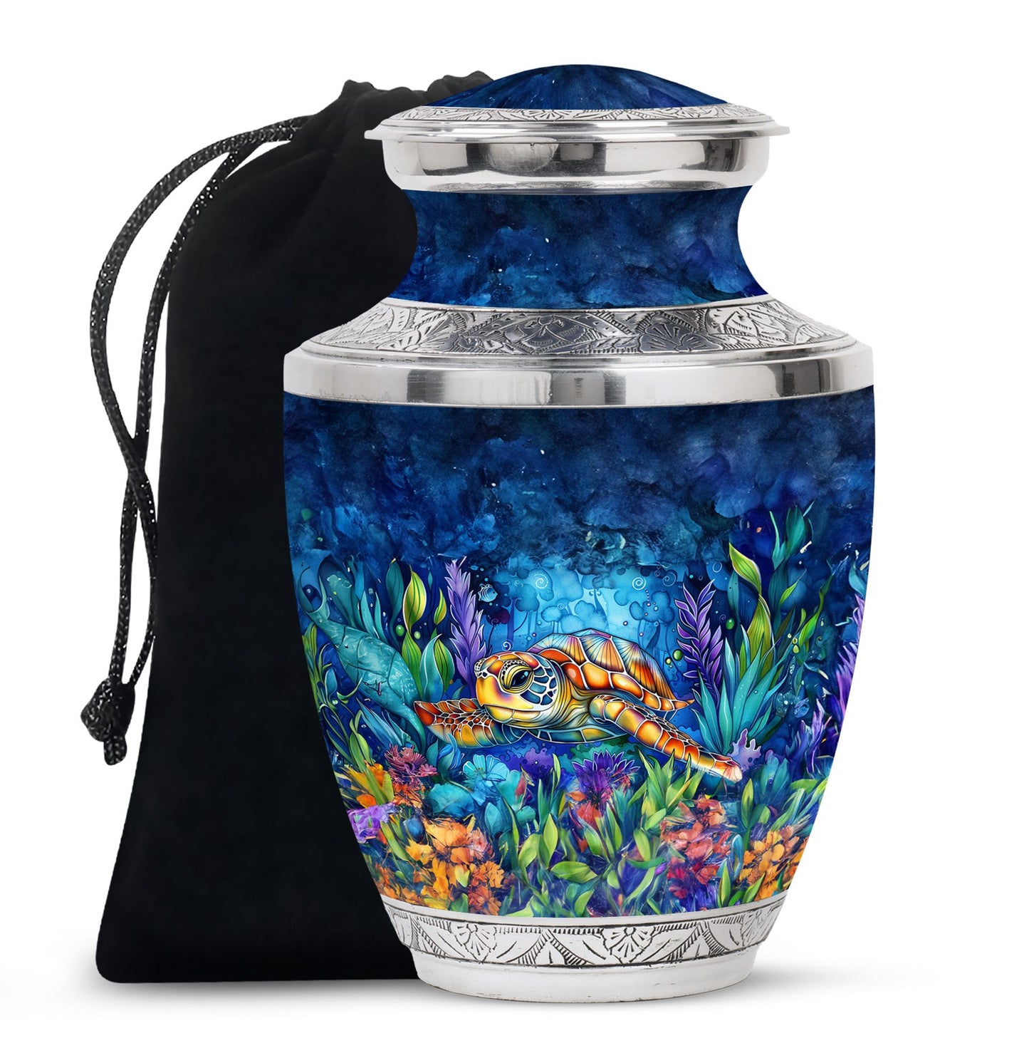 Turtle Theme Large Urn 10 Inch