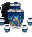 Turtle Theme Large Urn With 4 Keepsake Urn