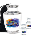 Turtle Theme Large Urn With 2 Keepsake Urn