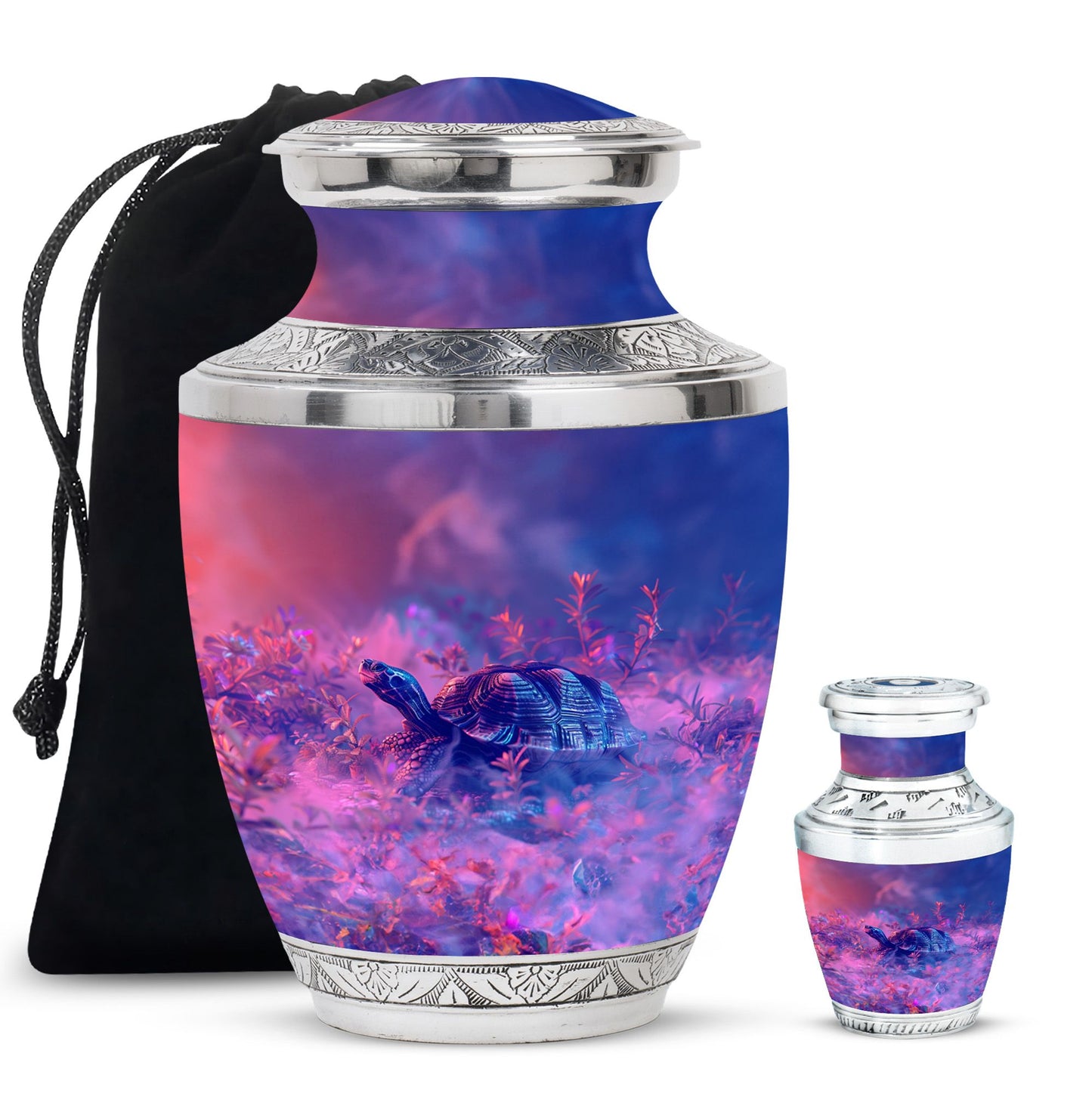 Turtle Theme Large Urn With 1 Keepsake Urn