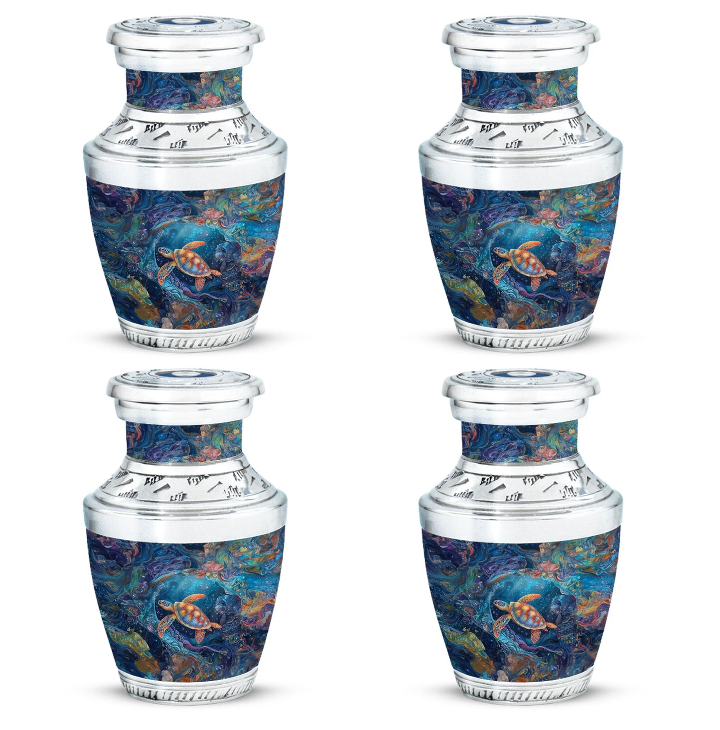 Turtle Theme 3 Inch Keepsake Pack of 4