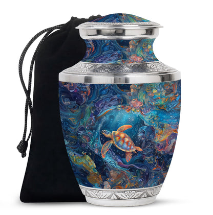 Turtle Theme Large Urn 10 Inch