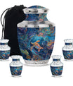 Turtle Theme Large Urn With 4 Keepsake Urn