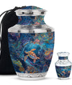 Turtle Theme Large Urn With 1 Keepsake Urn