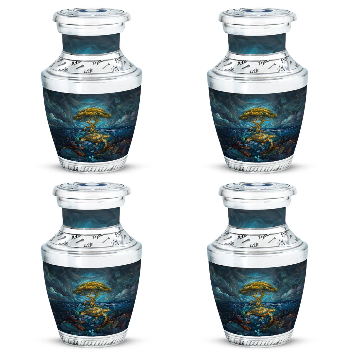 Turtle Theme 3 Inch Keepsake Pack of 4