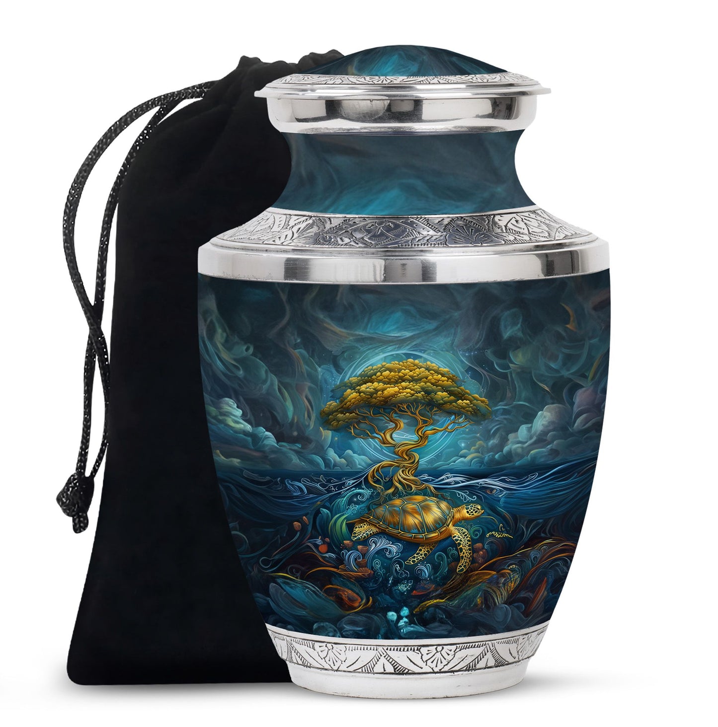 Turtle Theme Large Urn 10 Inch