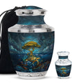Turtle Theme Large Urn With 1 Keepsake Urn