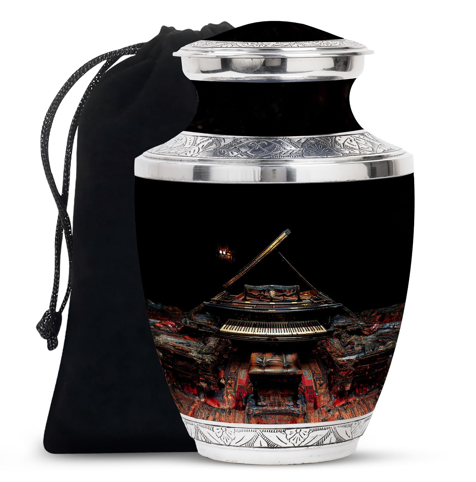Piano Theme Large Urn 10 Inch