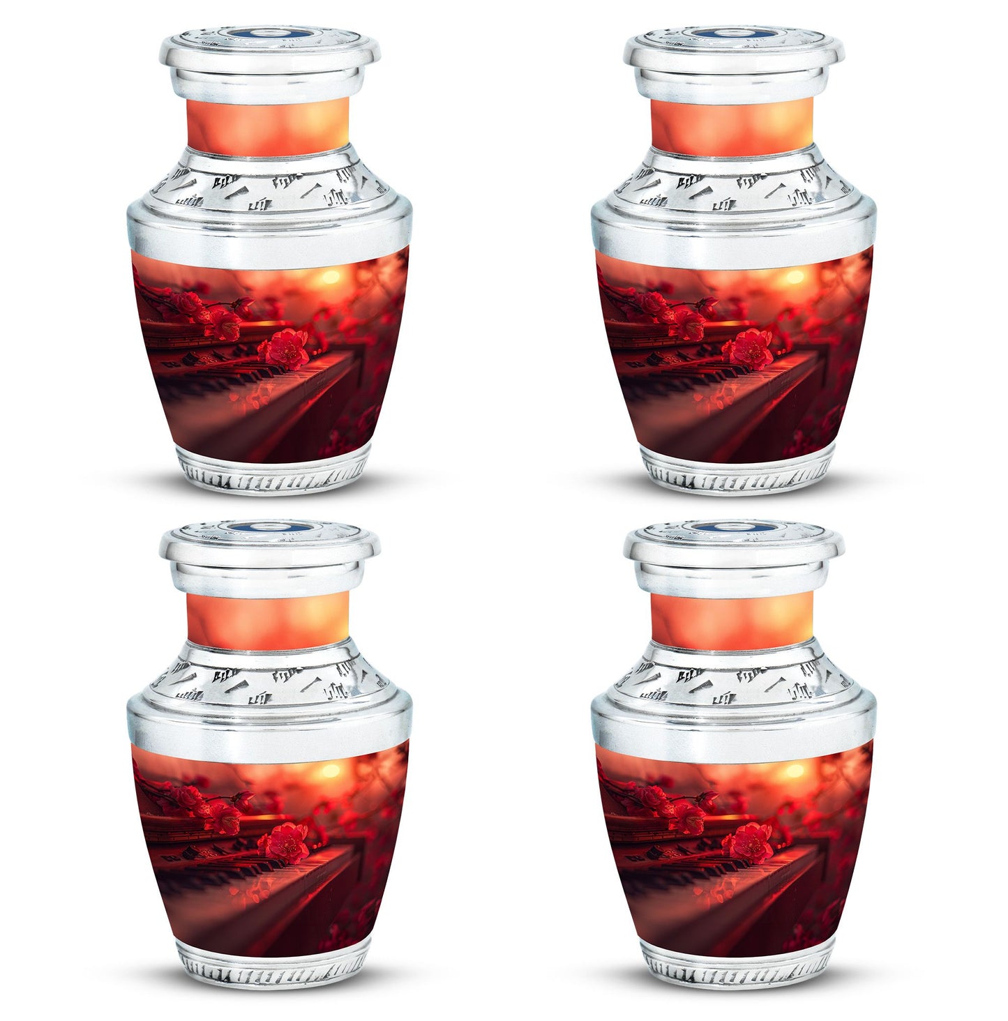 Piano Theme 3 Inch Keepsake Pack of 4