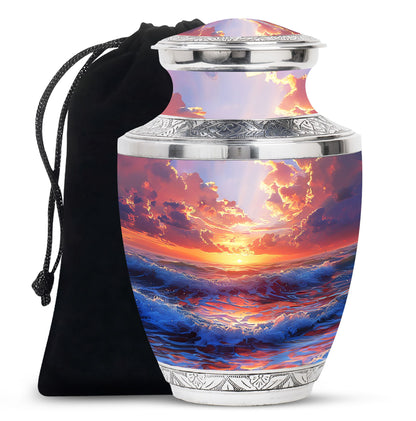 Sunrise Theme Large Urn 10 Inch