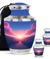 Sunrise Theme Large Urn With 2 Keepsake Urn