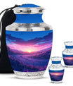 Sunrise Theme Large Urn With 2 Keepsake Urn