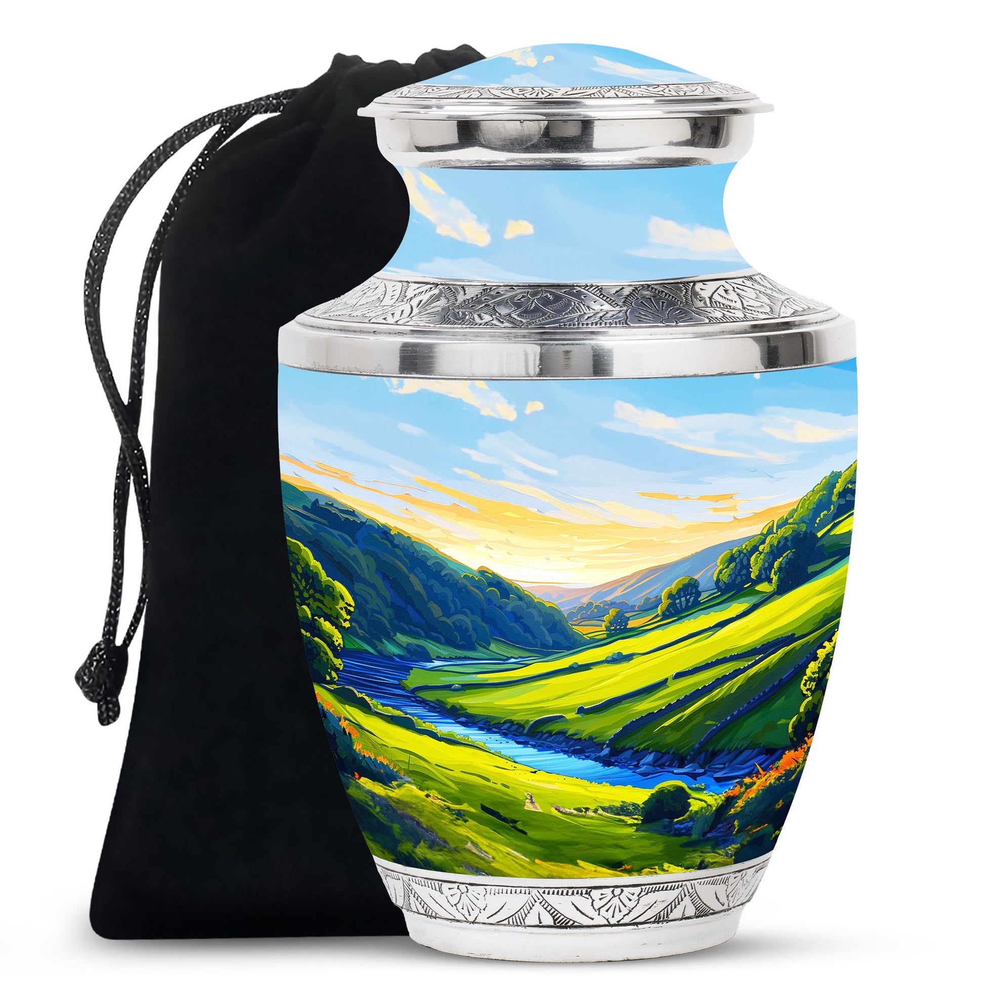 Sunrise Theme Large Urn 10 Inch