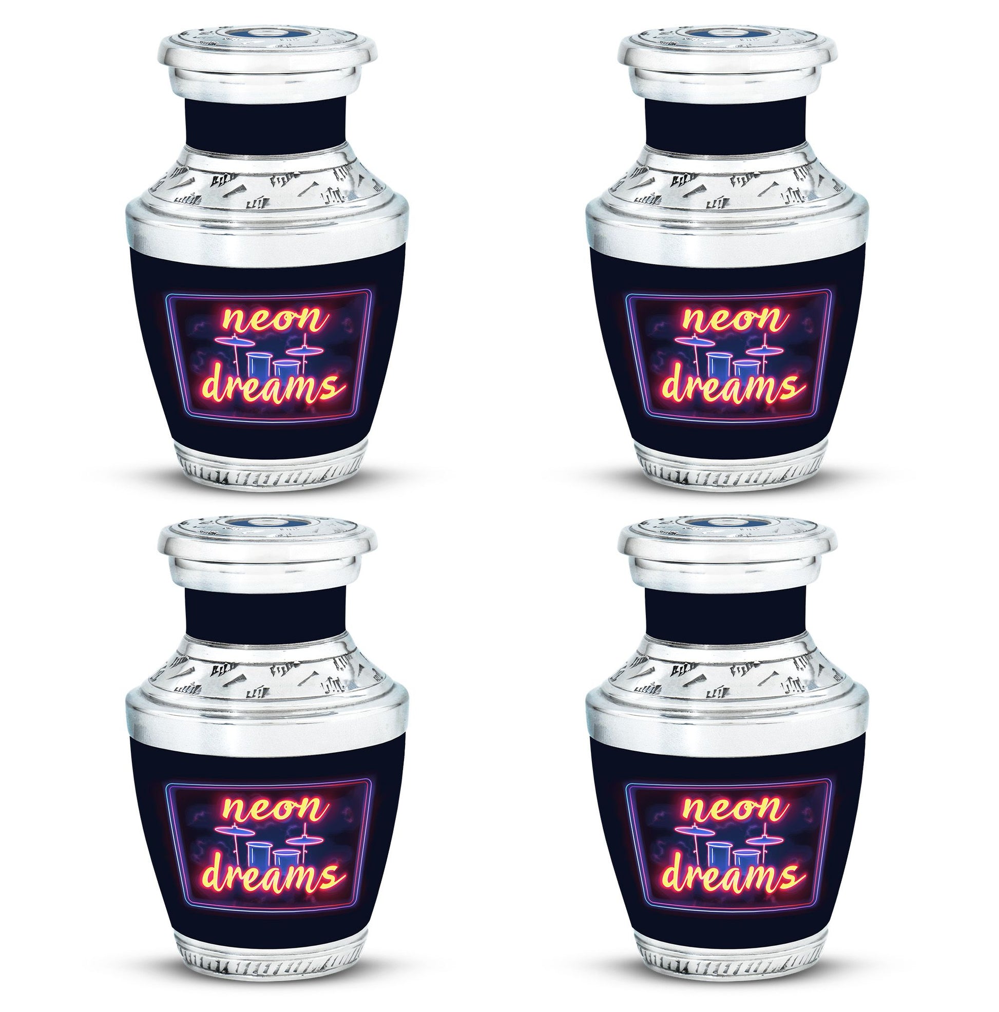 Drums And Music Theme 3 Inch Keepsake Pack of 4