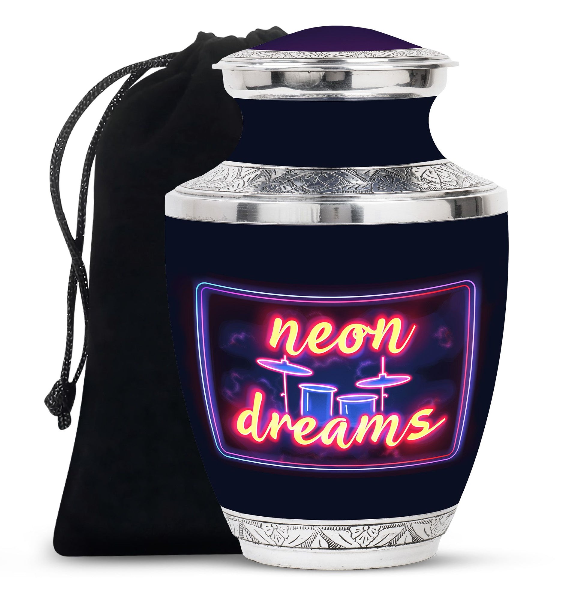 Drums And Music Theme Large Urn 10 Inch