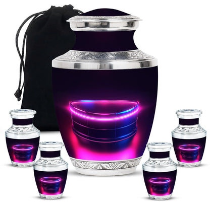 Drums And Music Theme Large Urn With 4 Keepsake Urn