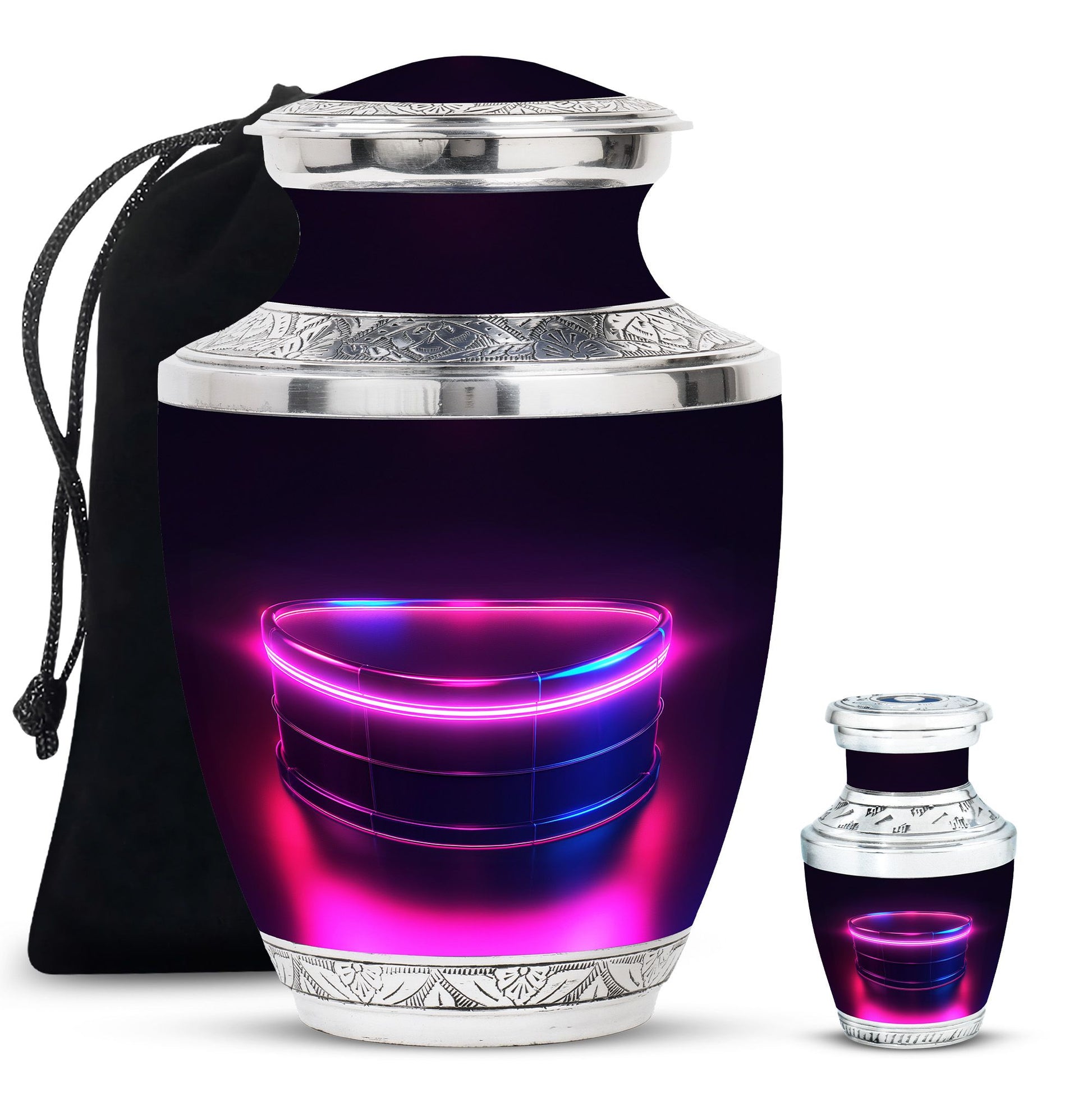 Drums And Music Theme Large Urn With 1 Keepsake Urn