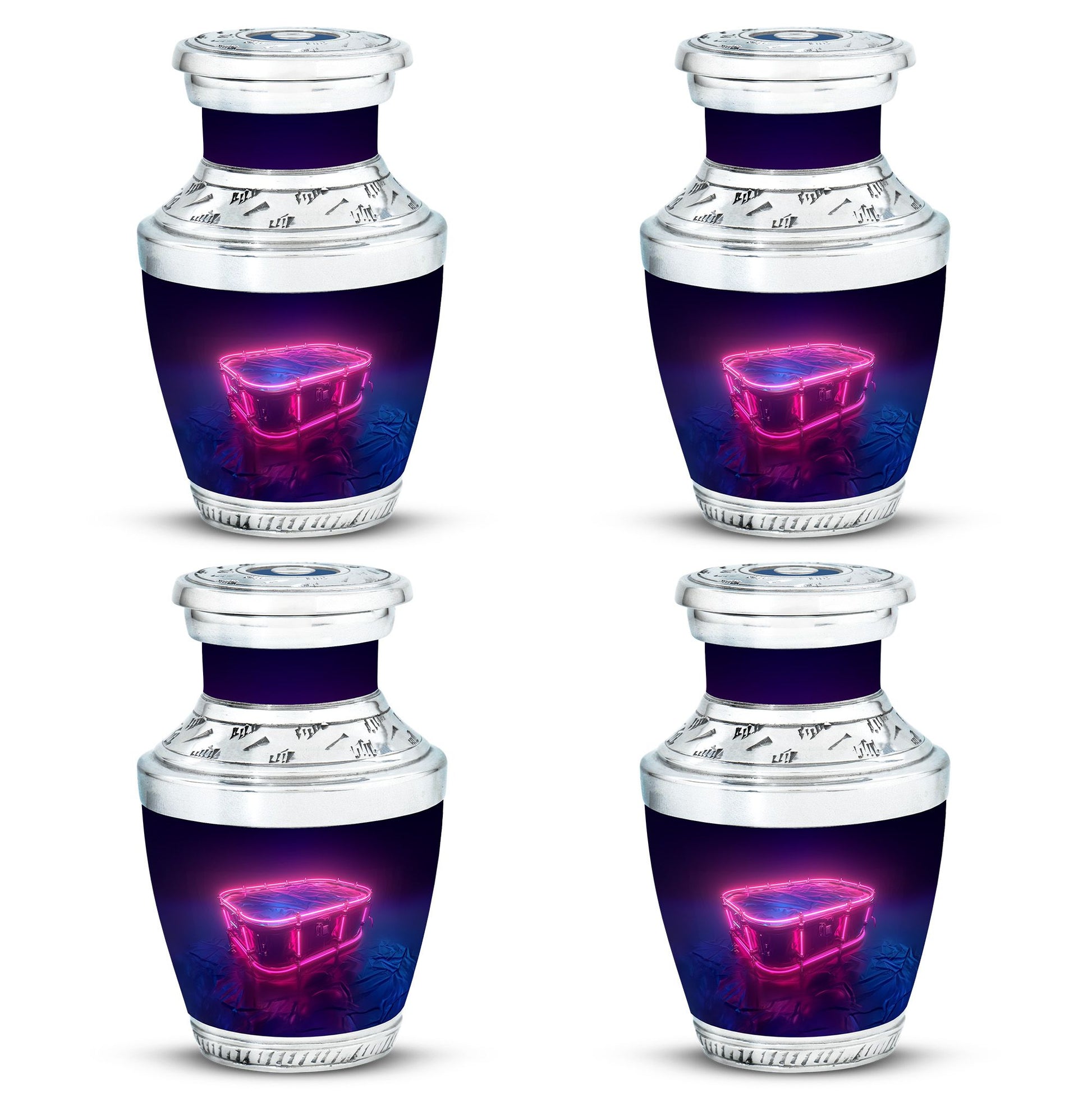 Drums And Music Theme 3 Inch Keepsake Pack of 4