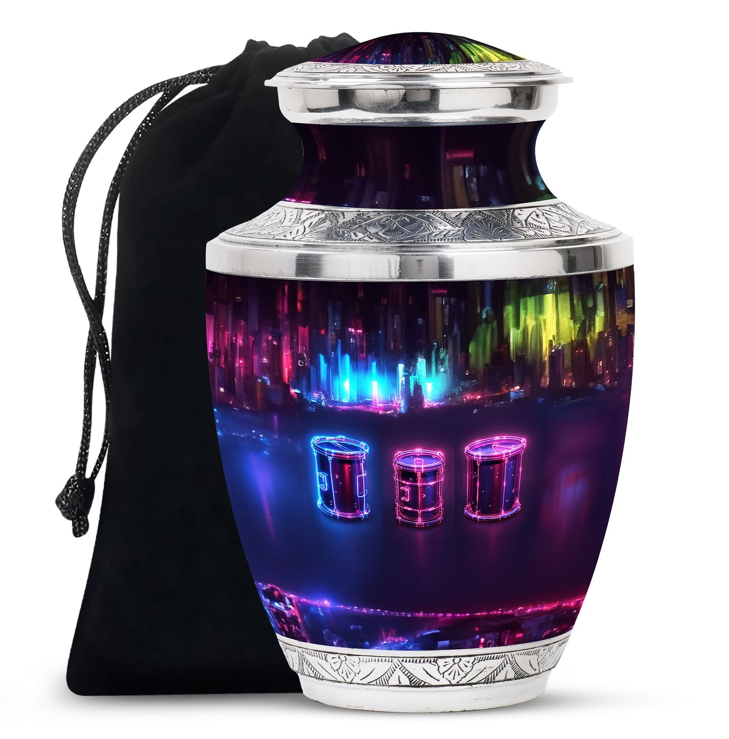 Drums And Music Theme Large Urn 10 Inch