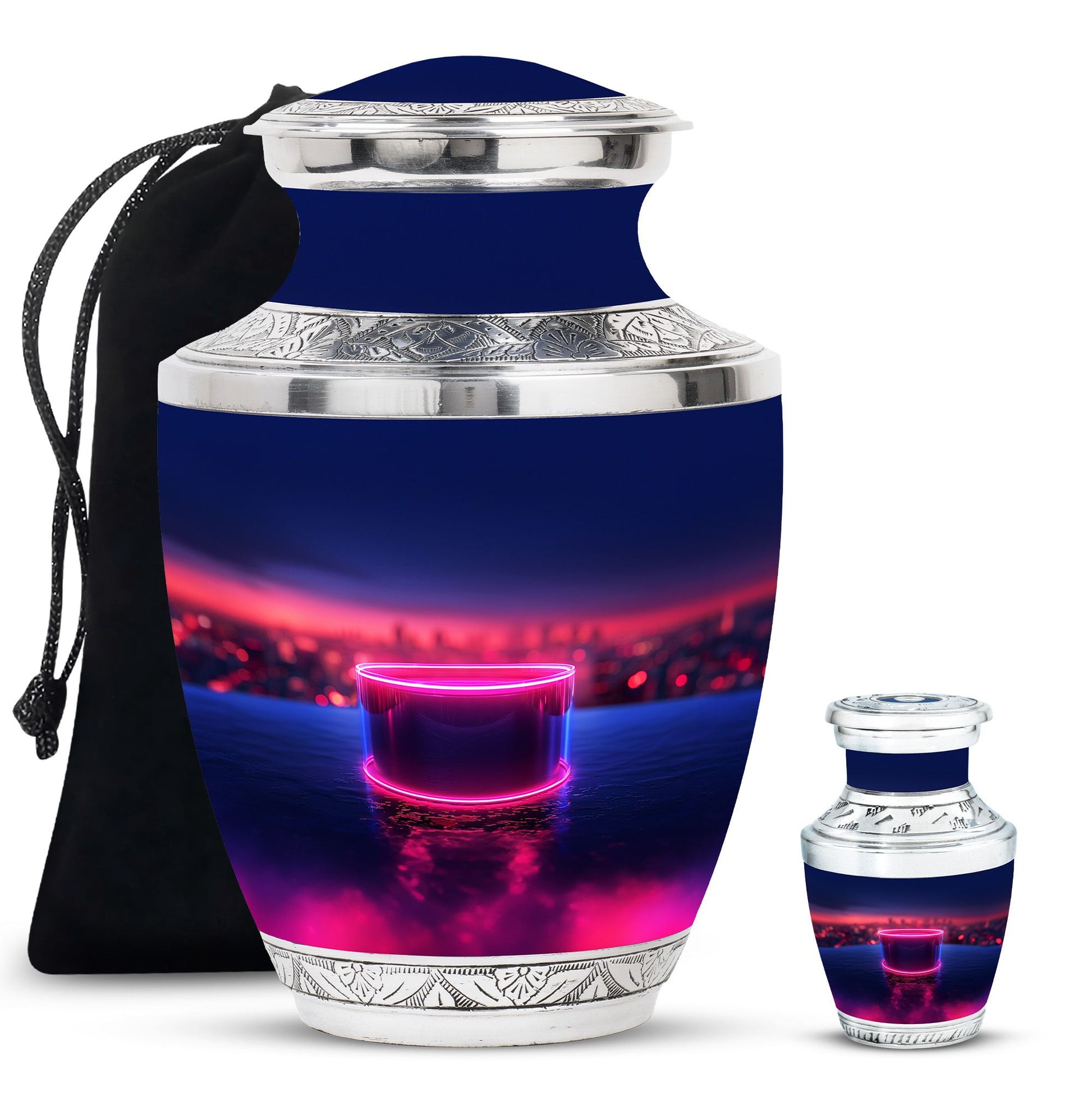 Drums And Music Theme Large Urn With 1 Keepsake Urn