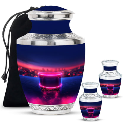 Drums And Music Theme Large Urn With 2 Keepsake Urn