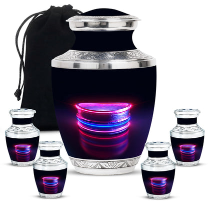 Drums And Music Theme Large Urn With 4 Keepsake Urn