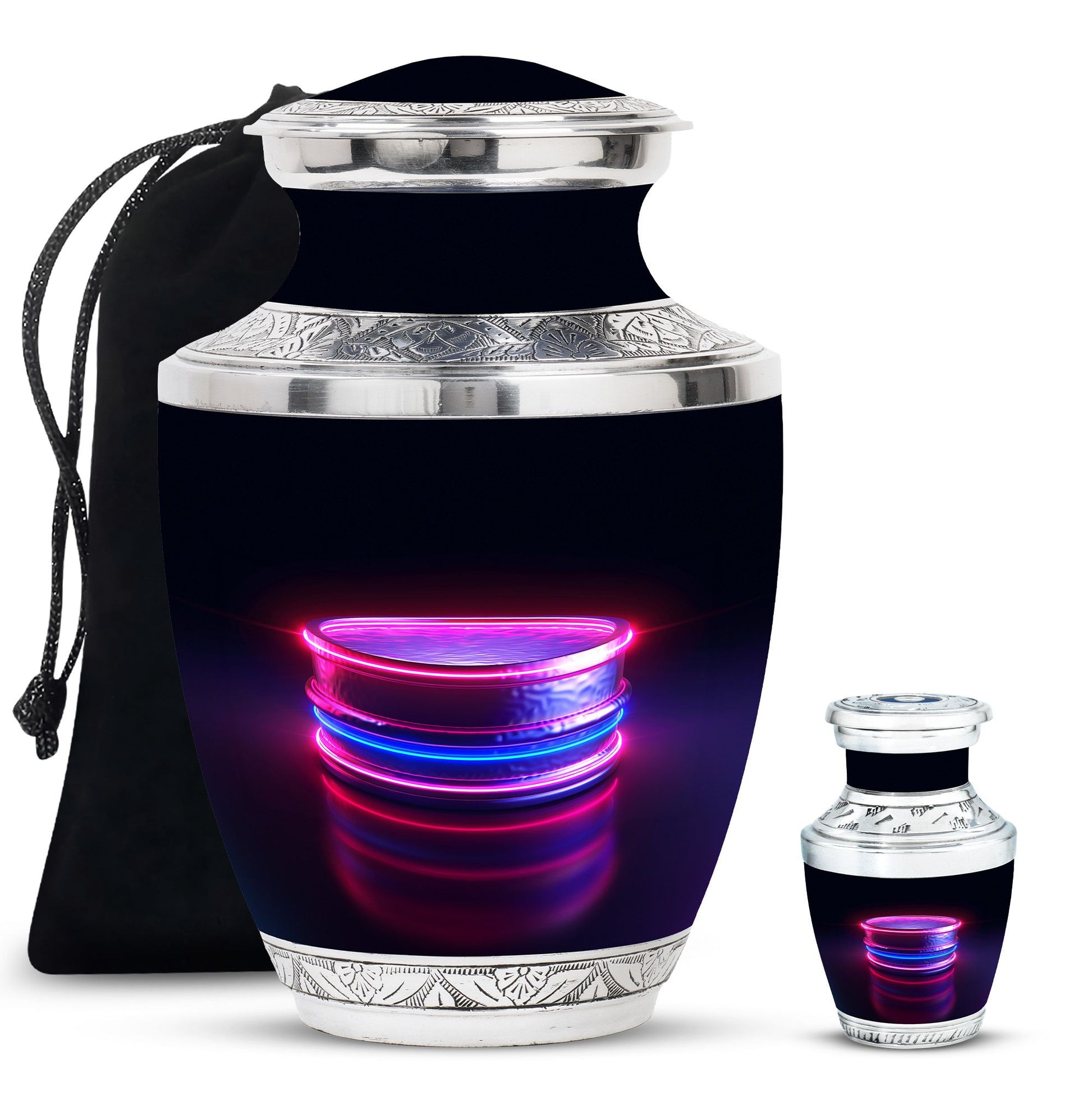 Drums And Music Theme Large Urn With 1 Keepsake Urn