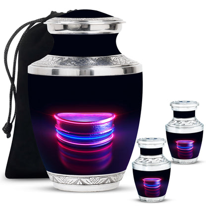 Drums And Music Theme Large Urn With 2 Keepsake Urn