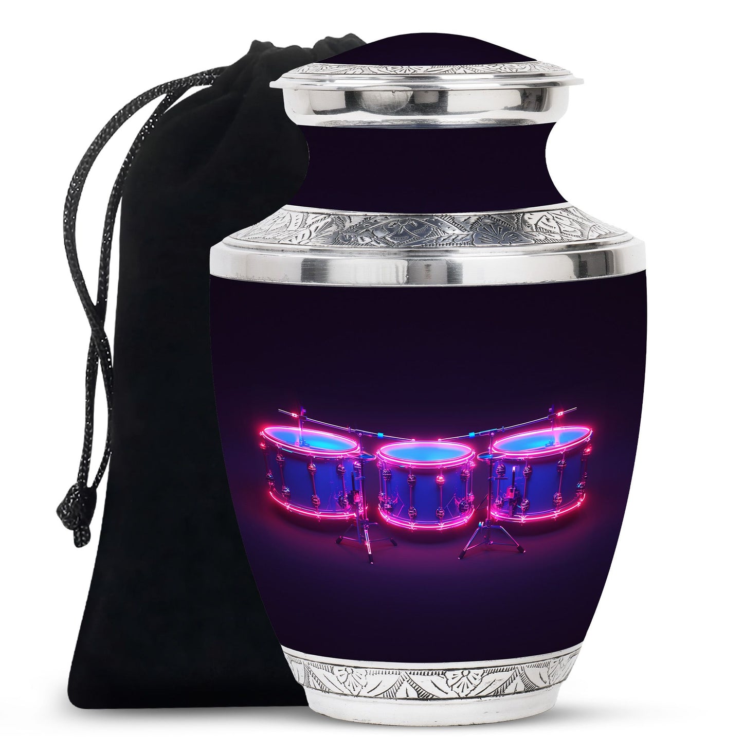 Drums And Music Theme Large Urn 10 Inch