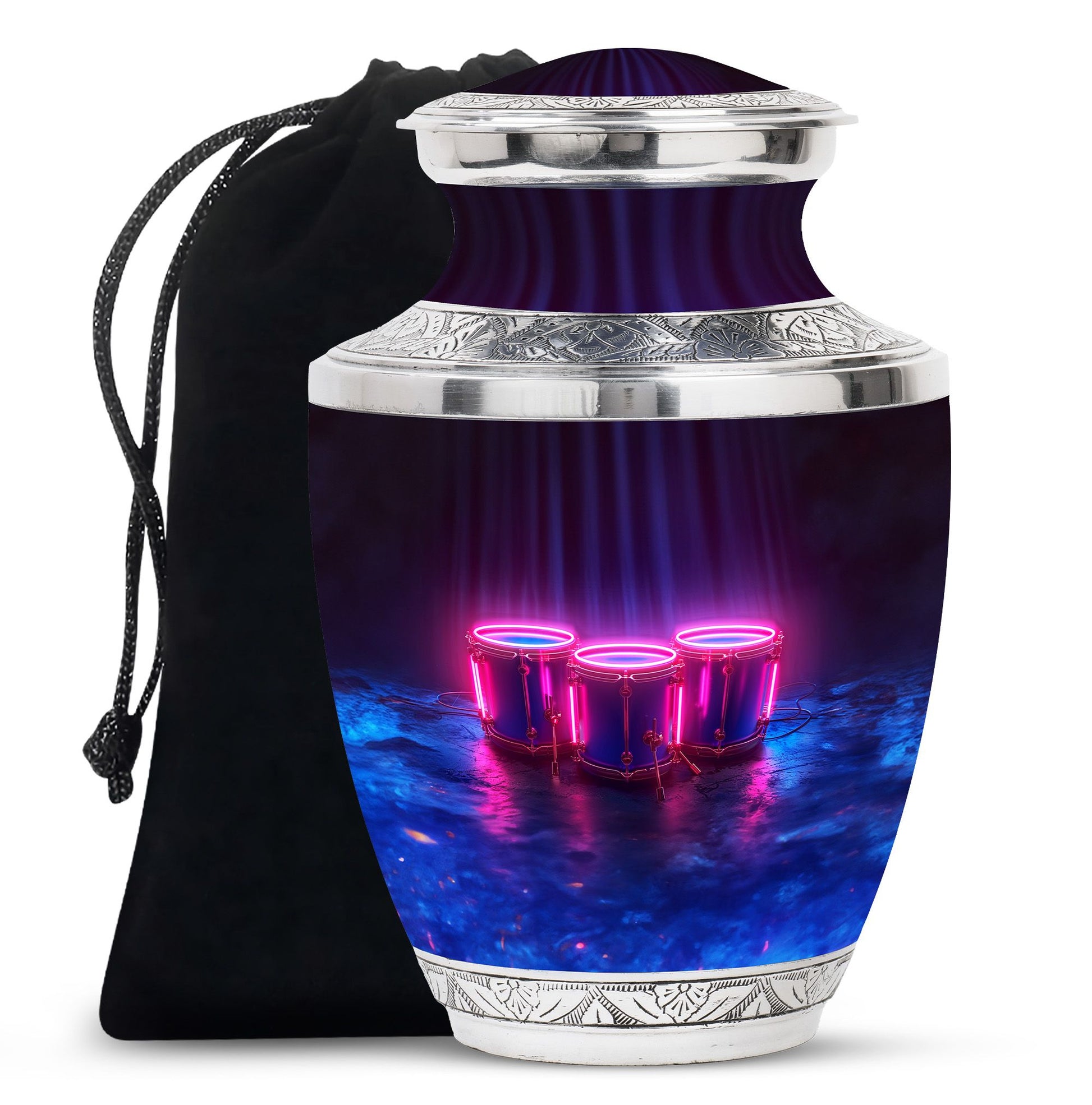 Drums And Music Theme Large Urn 10 Inch