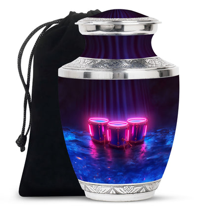 Drums And Music Theme Large Urn 10 Inch