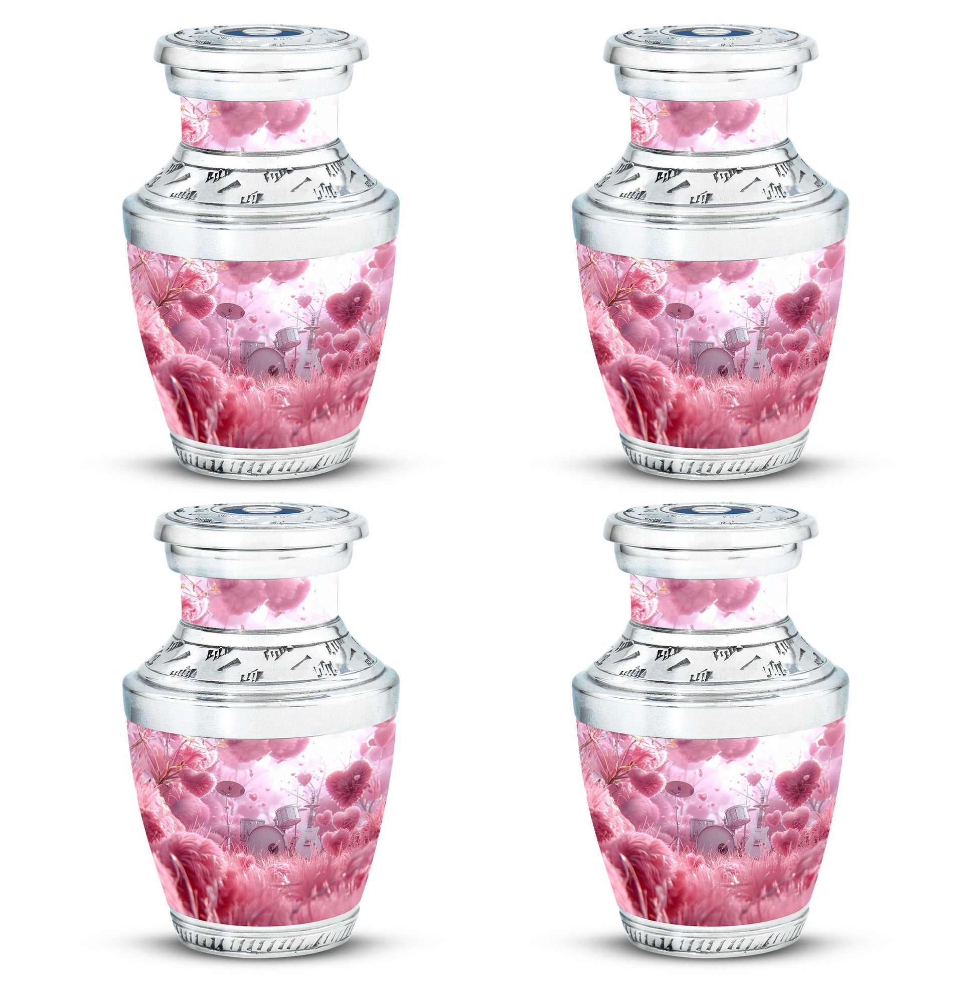 Drums And Music Theme 3 Inch Keepsake Pack of 4