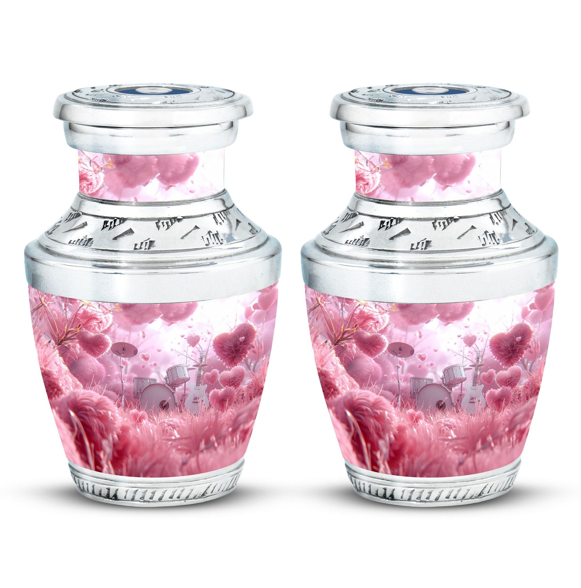 Drums And Music Theme 3 Inch Keepsake Pack of 2