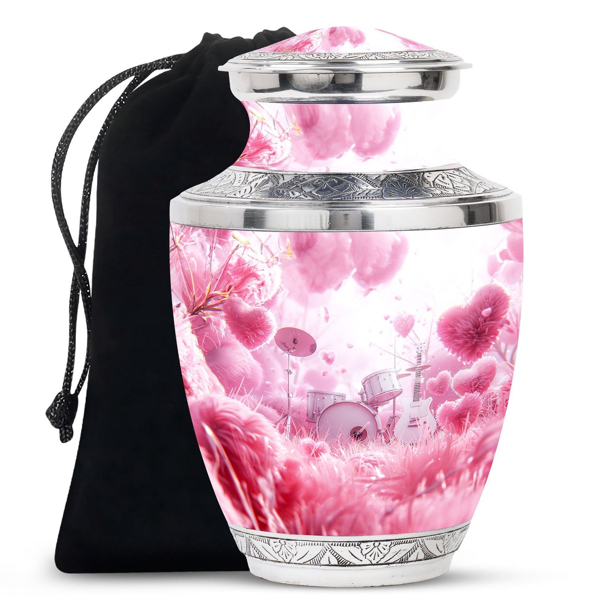 Drums And Music Theme Large Urn 10 Inch