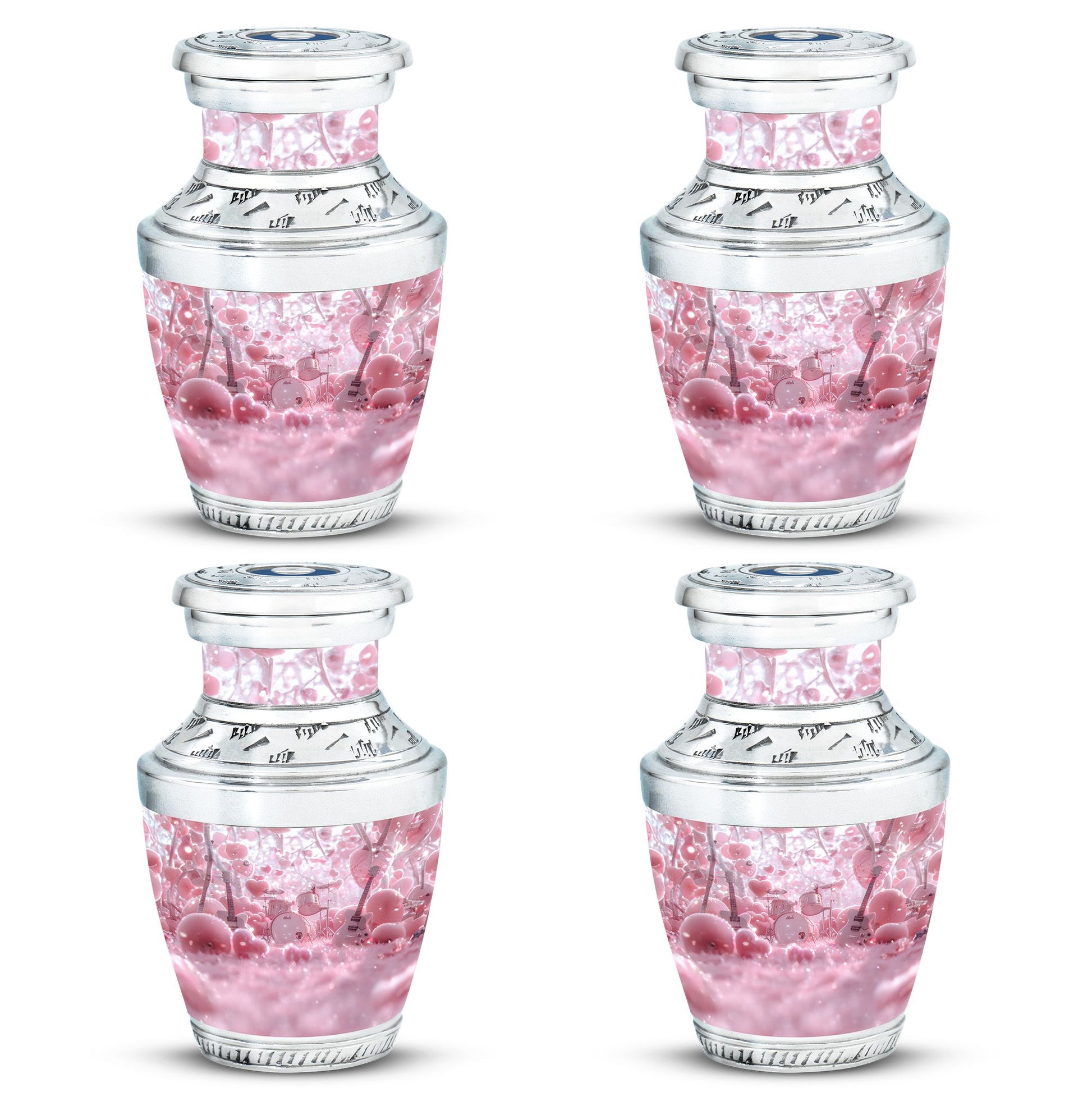 Drums And Music Theme 3 Inch Keepsake Pack of 4