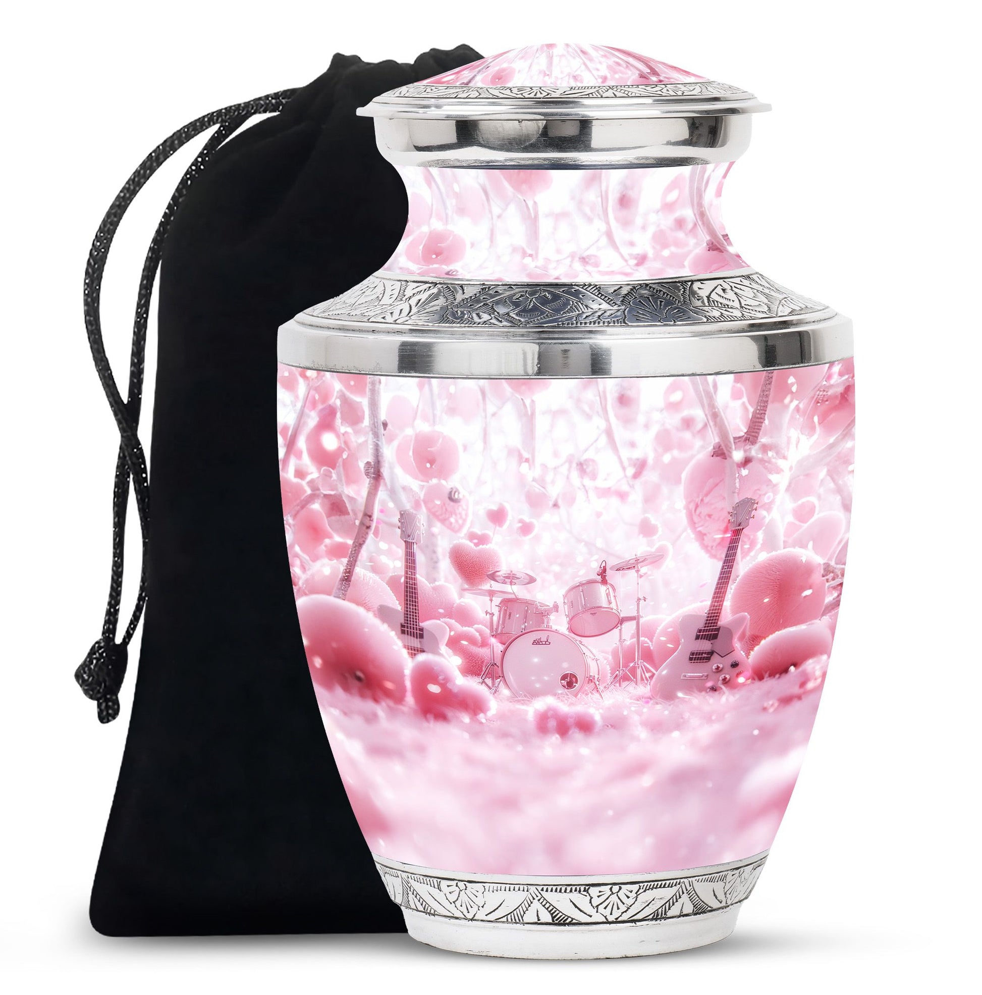 Drums And Music Theme Large Urn 10 Inch